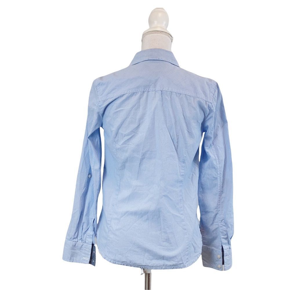TOMMY HILFOGER Light Blue Pen Stripe Button Down Shirt Sz XS TP 100% Cotton - Picture 4 of 6